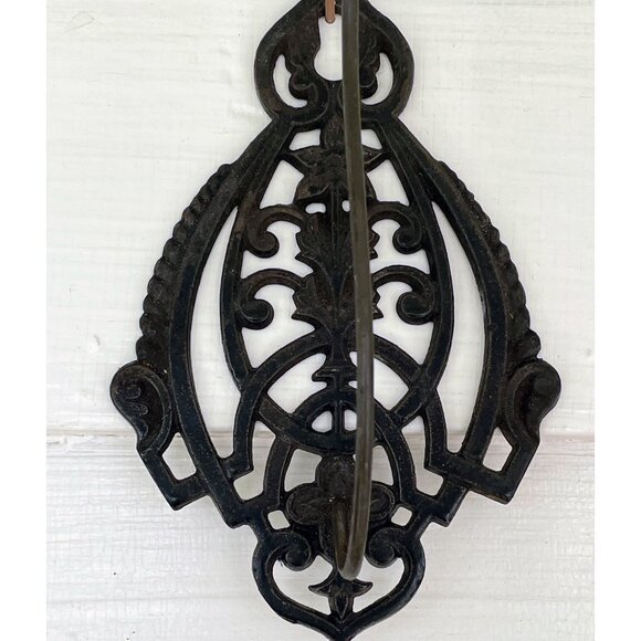 Antique Cast Iron Eastlake Style Bill/Receipt/paper Spike Wall Hanging Floral - Picture 6 of 10